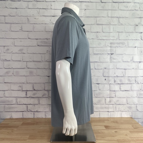 Lululemon Shirt Men's Large Polo Short Sleeve Athleta Performance Gray - Picture 8 of 10